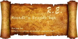 Rostás Erzsébet névjegykártya